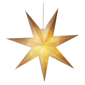 Emos LED hviezda papierová závesná so zlatými trblietkami na okrajoch, biela, 60cm, vnútorná DCAZ07 - Vianočná dekorácia