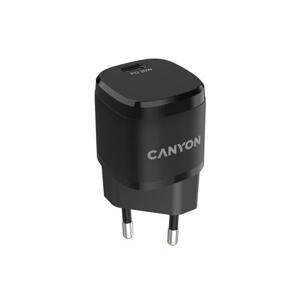 Canyon H-20 Sieťová nabíjačka s USB-C výstupom a podporou PD, 20W čierna CNE-CHA20B05 - Univerzálny USB-C adaptér