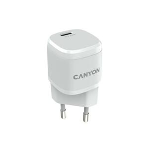 Canyon H-20 Sieťová nabíjačka s USB-C výstupom a podporou PD, 20W biela CNE-CHA20W05 - Univerzálny USB-C adaptér