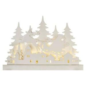 Emos LED dekorácia drevená – vianočná dedinka 31cm, 2x AA, teplá biela, časovač DCWW30 - Vianočná dekorácia