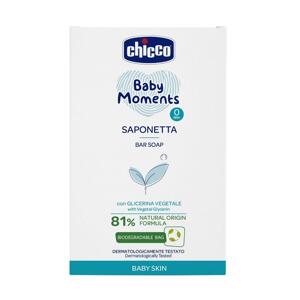 CHICCO Mydlo na ruky tuhé s rastlinným glycerínom Baby Moments 81 % prírodných zložiek 100 g 01039.80