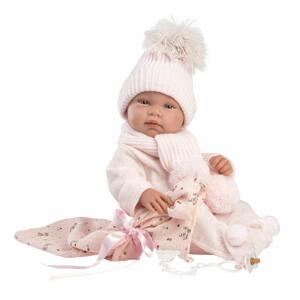 Llorens Llorens 84338 NEW BORN DIEVČATKO- realistická bábika bábätko s celovinylovým telom - 43 cm MA4-84338