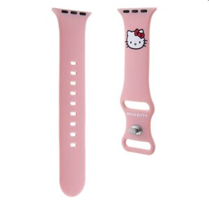 Hello Kitty Liquid Silicone Kitty Head Logo remienok pre Apple Watch 38/40mm, ružový