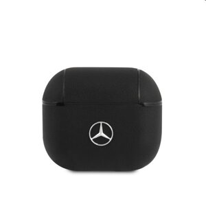 Mercedes kožené puzdro pre AirPods 3, čierny