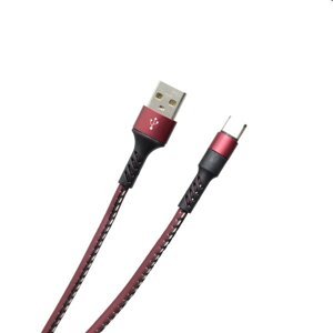 MobilNET Dátový a nabíjací kábel TPU USB/USB-C, 2A, 1m, bordový KAB-0117-USB-TYPEC