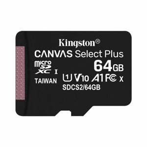 Kingston Canvas SeIect Plus Micro SDXC 64GB, UHS-I A1, Class 10 - rýchlosť 100 MB/s