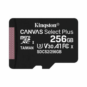 Kingston Canvas SeIect Plus Micro SDXC 256GB, UHS-I A1, Class 10 - rýchlosť 100/85 MB/s