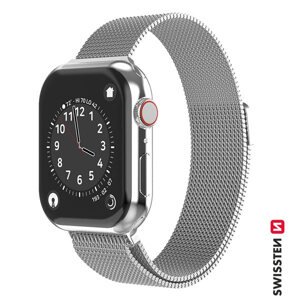 Swissten Milanese Loop remienok pre Apple Watch 42-44, strieborný