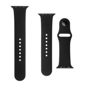 Set silikónových remienkov FIXED Silicone Strap pre Apple Watch 42/44/45 mm, čierny FIXSST-434-BK