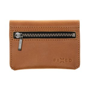 Kožená peňaženka FIXED Smile Tripple so smart trackerom FIXED Smile Pro, hnedá