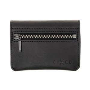 Kožená peňaženka FIXED Smile Tripple so smart trackerom FIXED Smile Pro, čierna