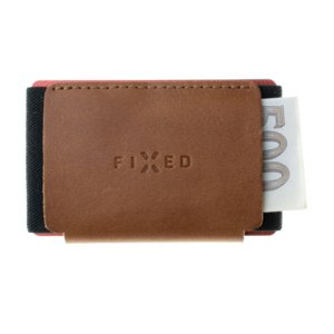 Kožená peňaženka FIXED Smile Tiny Wallet so smart trackerom FIXED Smile Pro, hnedá