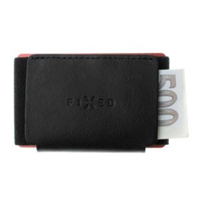 Kožená peňaženka FIXED Smile Tiny Wallet so smart trackerom FIXED Smile Pro, čierna