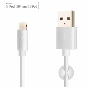 FIXED dátový a nabíjací kábel USB/Lightning MFI, 20W, 2m, biela FIXD-UL2M-WH