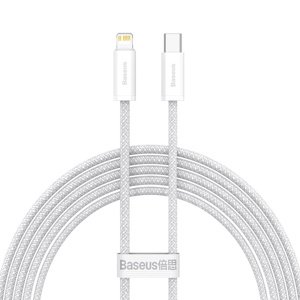 Baseus rýchlo nabíjací dátový kábel USB-C/Lightning 2 m, biely 57983110067