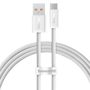 Baseus rýchlo nabíjací dátový kábel USB/USB-C 1 m, biely 57983110060
