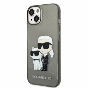 Puzdro Karl Lagerfeld MagSafe IML Glitter Karl and Choupette NFT pre Apple iPhone 14 Plus, čierne 57983112436