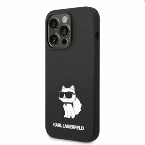 Zadný kryt Karl Lagerfeld Liquid Silicone Choupette NFT pre Apple iPhone 14 Pro, čierne 57983112409