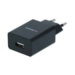 Swissten sieťový adaptér Smart IC 1x USB 1A Power s dátovým káblom USB/TYPE C 1,2 m, čierne 22064000