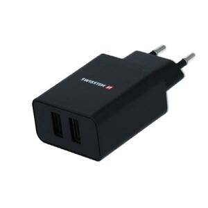Swissten sieťový adaptér Smart IC 2x USB 2,1A Power + Dátový kábel USB / Lightning MFi 1,2 m, čierny 22056000