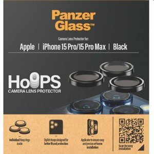 PanzerGlass Ochranný kryt objektívu fotoaparátu Hoops pre Apple iPhone 15 Pro/15 Pro Max, čierna 1139