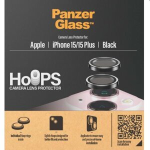 PanzerGlass Ochranný kryt objektívu fotoaparátu Hoops pre Apple iPhone 15/15 Plus, čierna 1138
