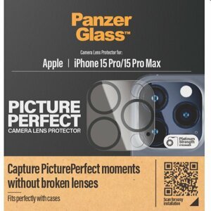 PanzerGlass ochranný kryt objektívu fotoaparátu pre Apple iPhone 15 Pro/15 Pro Max 1137