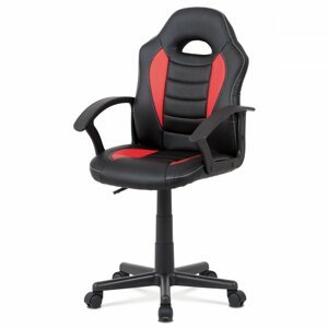 AUTRONIC KA-V107 RED kancelárska stolička, červená-čierna ekokoža, výšk. nast., kríž plast čierny
