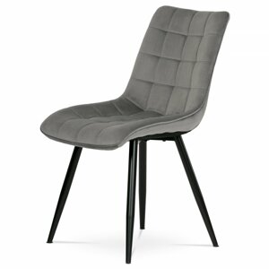 AUTRONIC CT-384 GREY4 Jídelní židle, potah v šedém sametu, kovové podnoží v černé práškové barvě