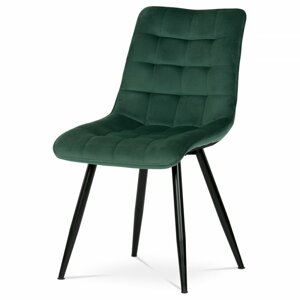 AUTRONIC CT-384 GRN4 Jídelní židle, potah v zeleném sametu, kovové podnoží v černé práškové barvě
