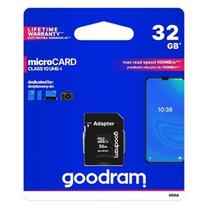GOODRAM 12107
Pamäťová karta GOODRAM microSDHC 32GB UHS-I + adaptér (M1AA-0320R11)