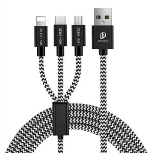 DUX 3V1 kábel (USB Typ-C/Lightning/microUSB)